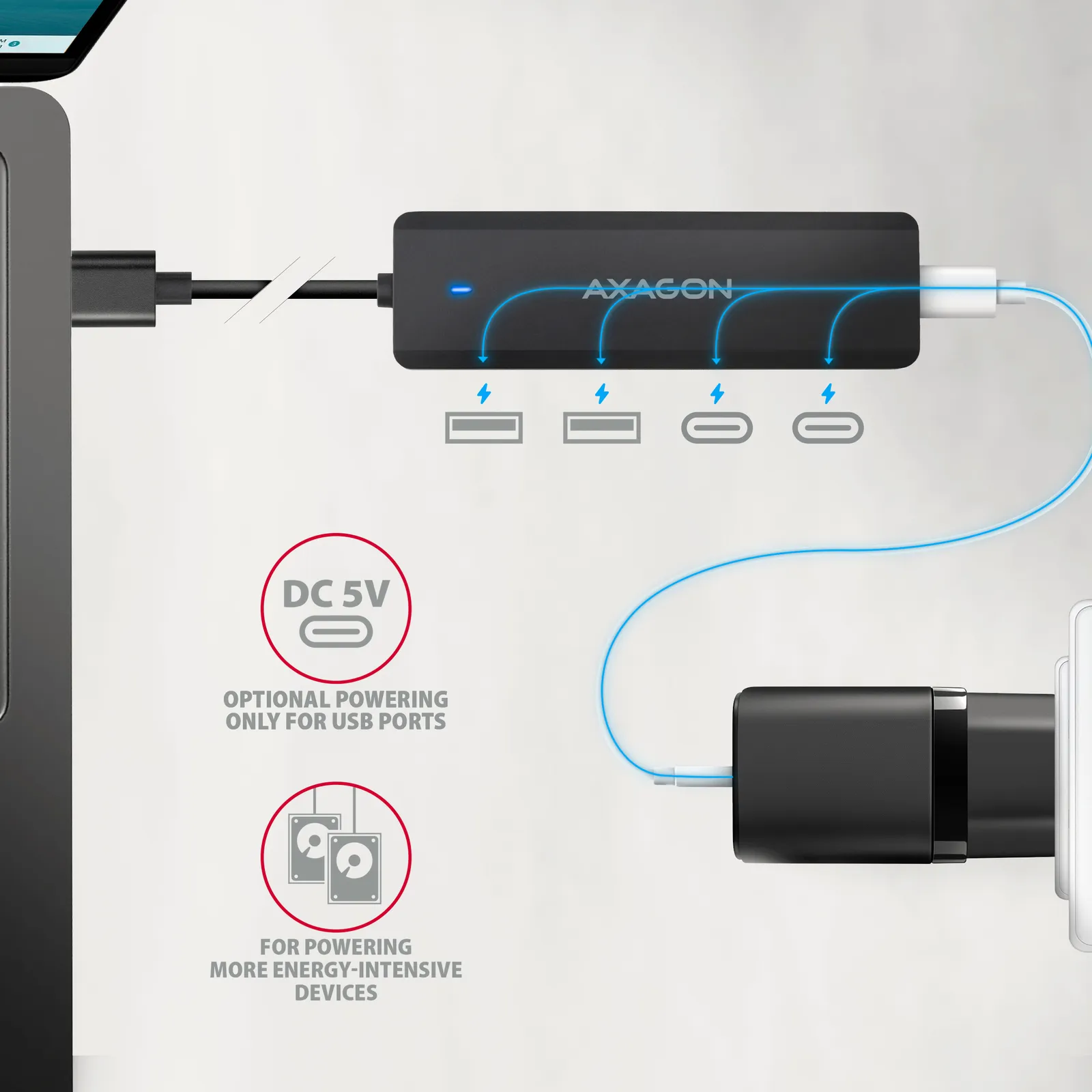 Axagon HUE-C2A interface hub – slika 3
