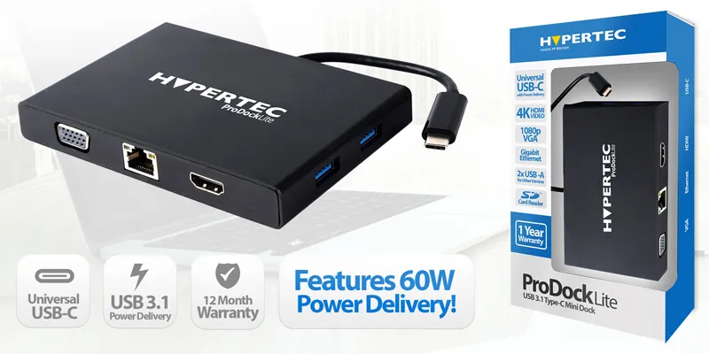 Hypertec HYP-USBCPD-L laptop dock/port replicator