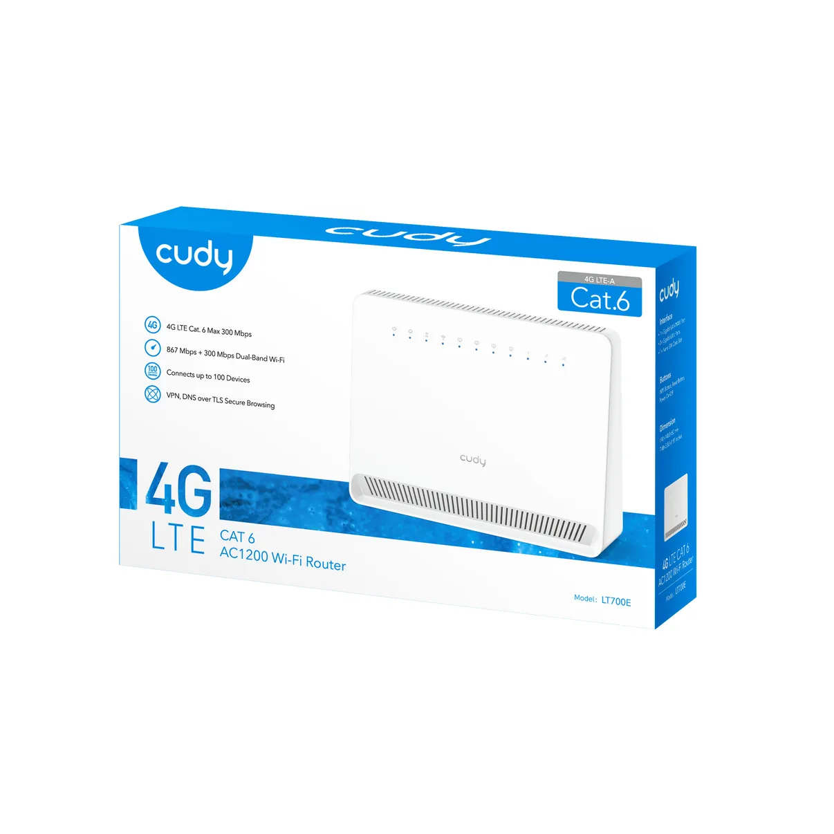 Cudy 4G Cat 6 AC1200 Wi-Fi Router, LT700E 1.0 wireless router – slika 5