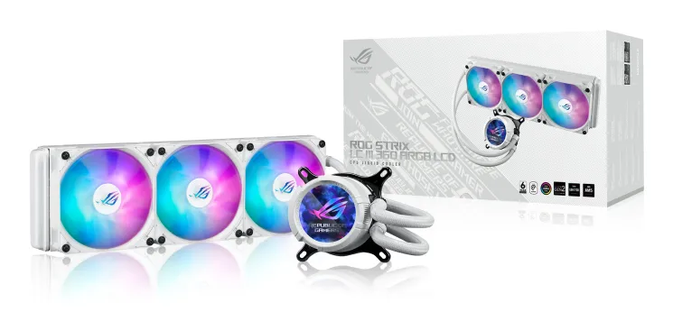 ASUS ROG STRIX LC III 360 ARGB LCD White Edition – slika 9