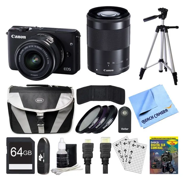 Canon EOS M10 + EF-M 15-45mm f/3.5-6.3 IS STM + EF-M 55-200mm f/4.5-6.3 IS STM + 64GB Bundle – slika 5
