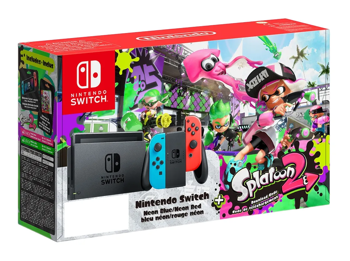 Nintendo Switch neon + Splatoon 2 portable game console
