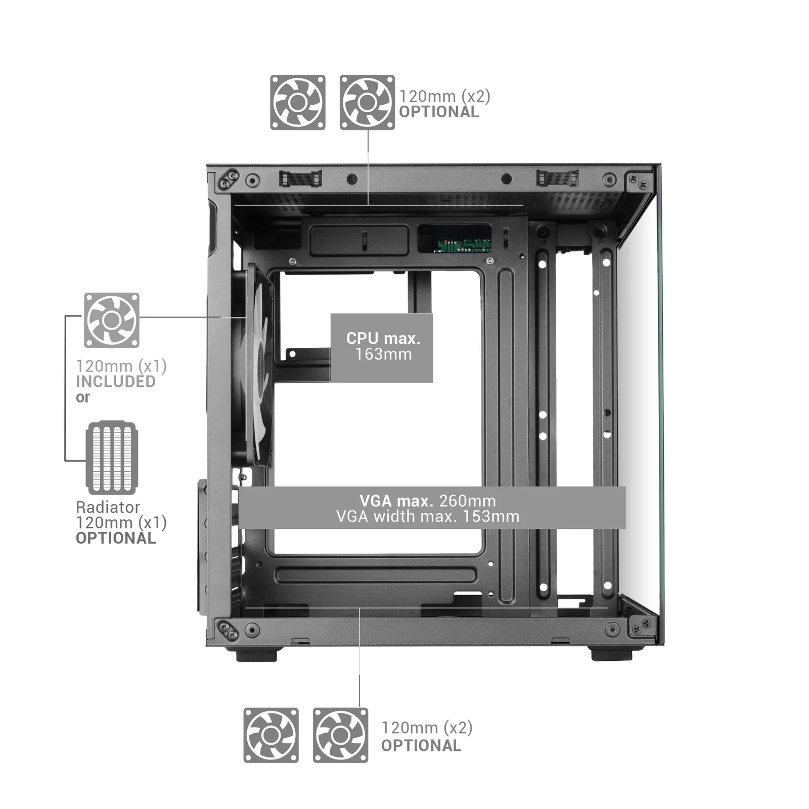 Mars Gaming MC-CUBE computer case – slika 6