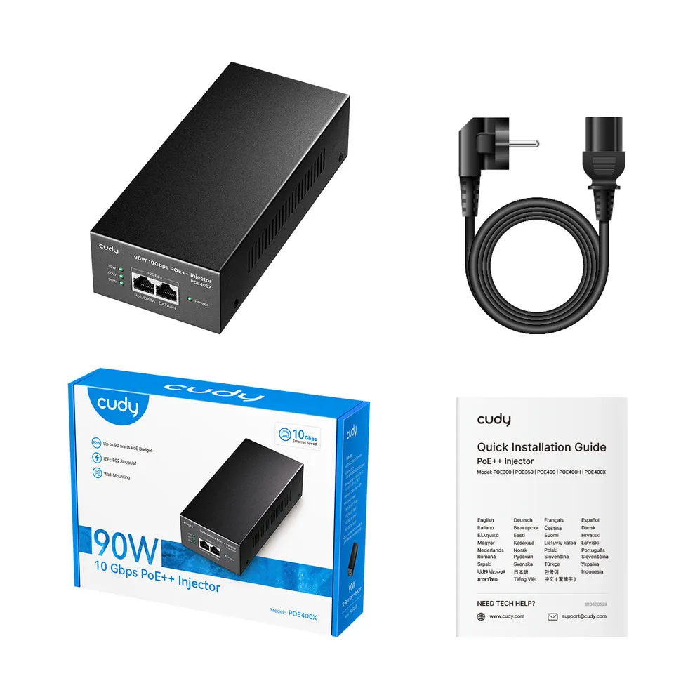 Cudy 90W 10 Gbps PoE++ Injector, POE400X 2.0 – slika 3