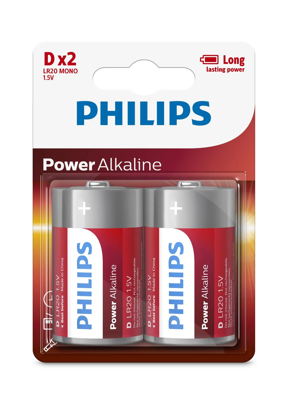 Philips Power Alkaline LR20P2B/27 household battery – slika 2