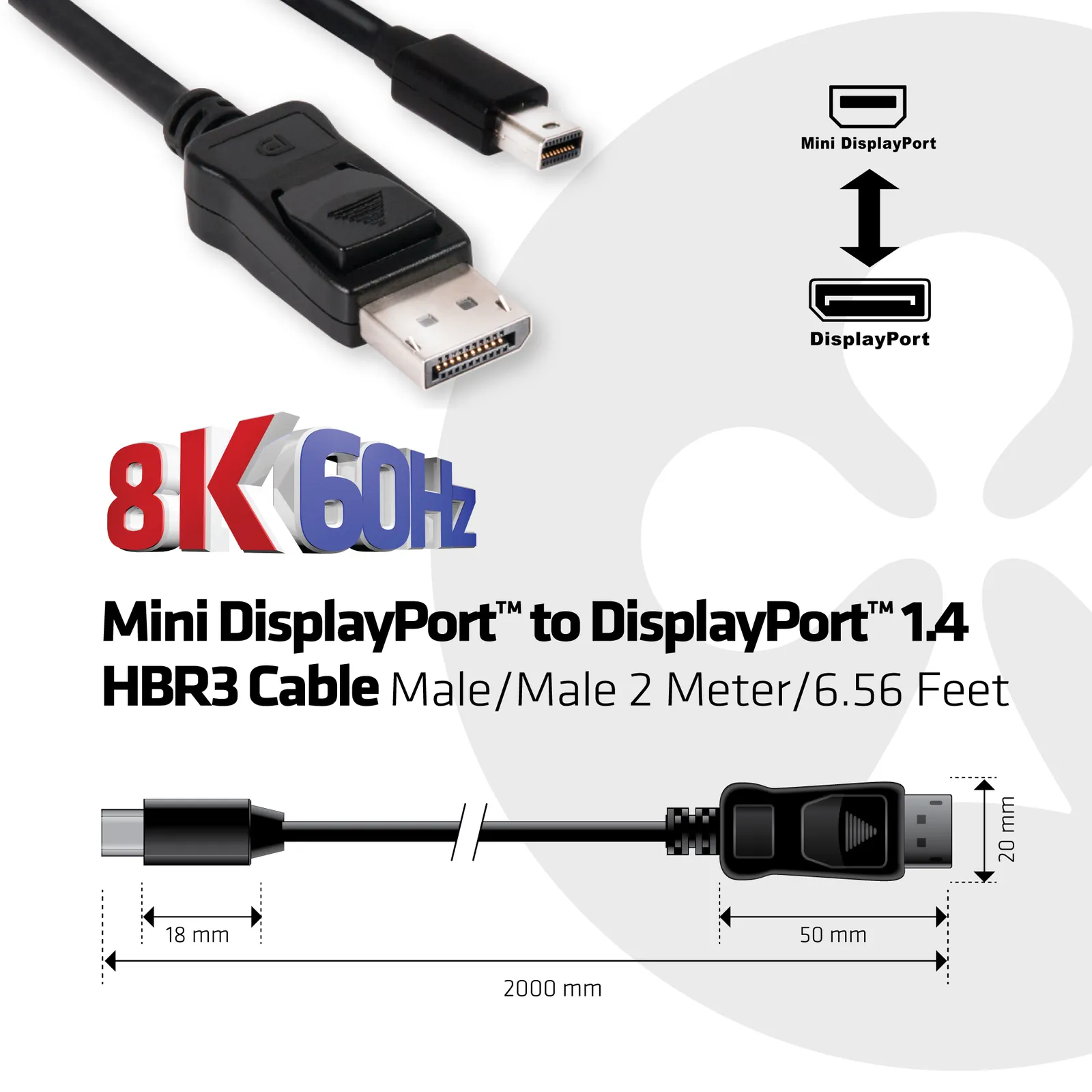 CLUB3D CAC-1115 DisplayPort cable – slika 3