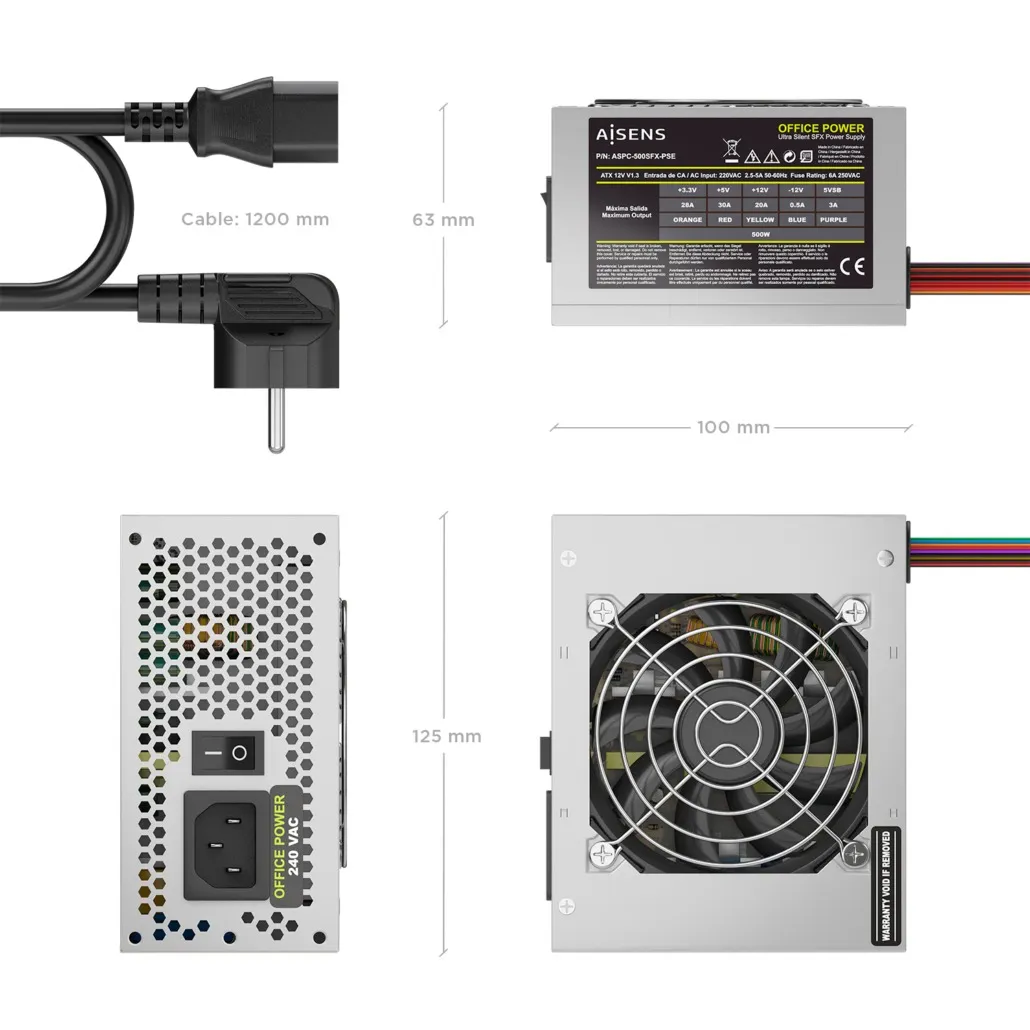 AISENS ASPC-500SFX-PSE power supply unit – slika 3