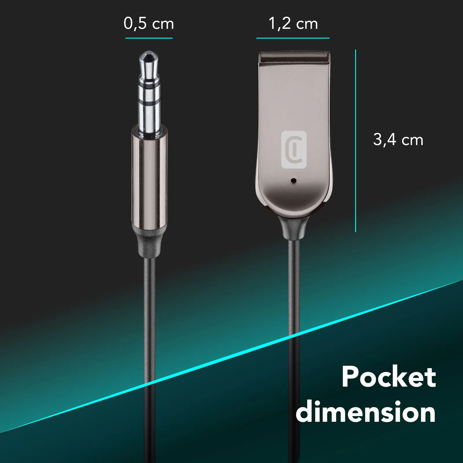 Cellularline BLUETOOTH RECEIVER CABLE 3.5 JACK CONNECTOR AND USB-A PORT audio cable – slika 7