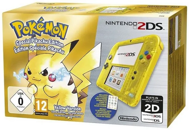 Nintendo 2DS + Pokémon Yellow Version: Special Pikachu Edition portable game console