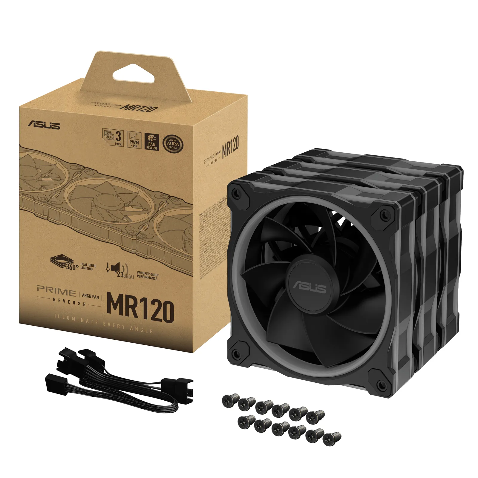 ASUS Prime MR120 ARGB Reverse Fan - Triple Pack