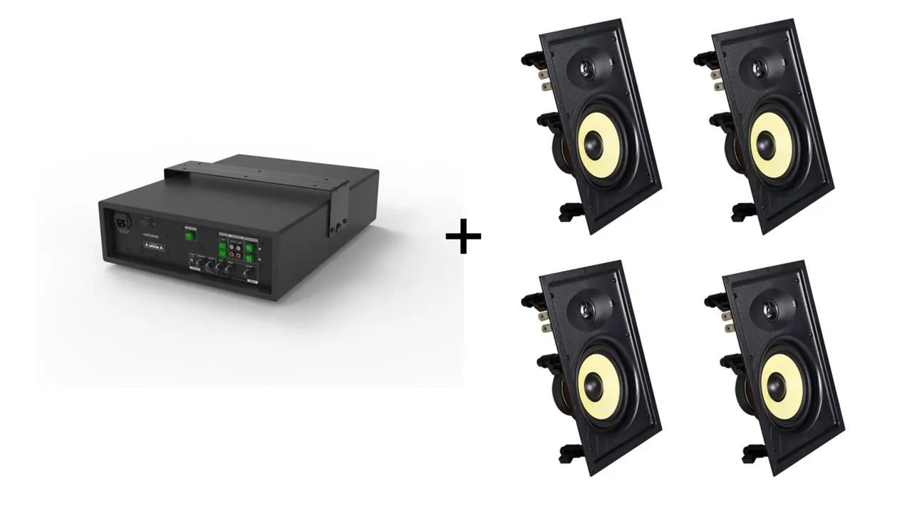 Vivolink Audiopack Subwoofer + 4 x premium in-wall speakers - (Limited Bundle Pack Offer)