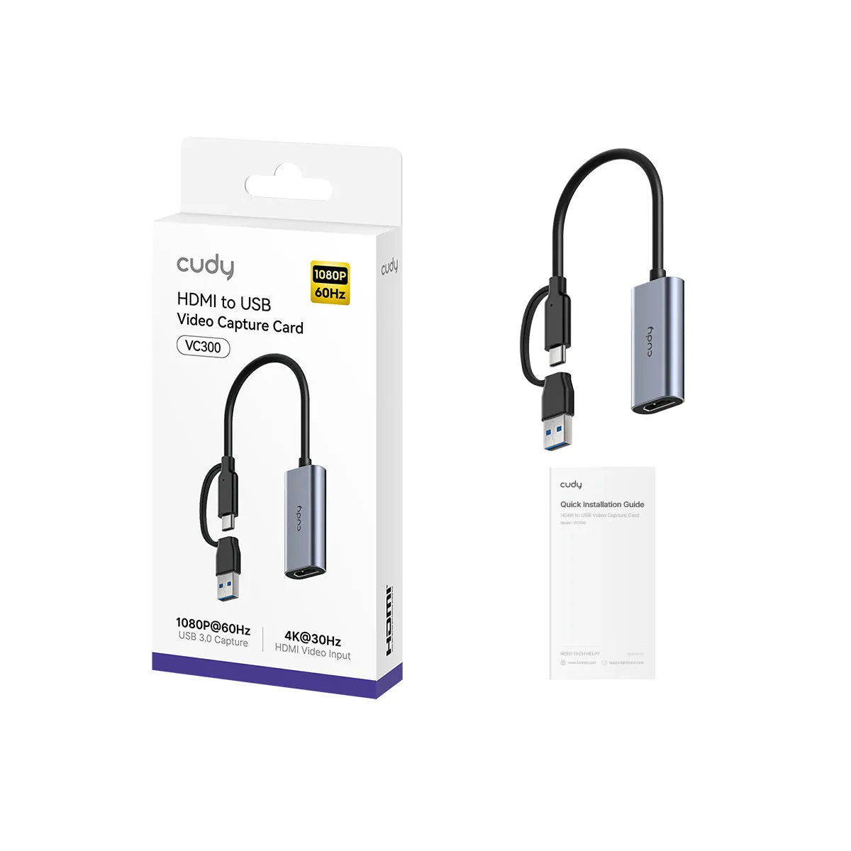 Cudy HDMI to USB Video Capture Card, VC300 1.0 video capturing device – slika 2